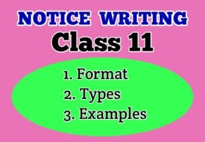 Class 11 Notice Writing Format Types and Examples