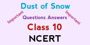 Dust of Snow Class 10 Questions Answers NCERT 2025-26