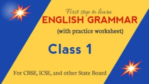 Class 1 English Grammar Worksheet with Answers (2025)