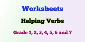 Helping Verbs Worksheets with Answers
