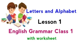 Letters and Alphabet Class 1 English Grammar Worksheet