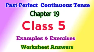 Past Perfect Continuous Tense Class 5 English Grammar