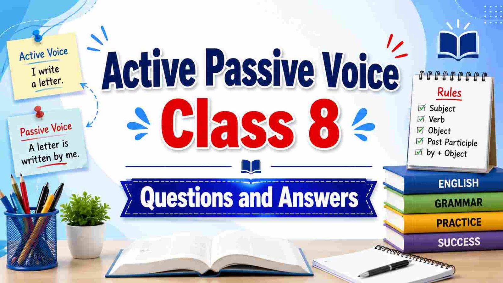 Active Passive Voice Class 8 Questions and Answers